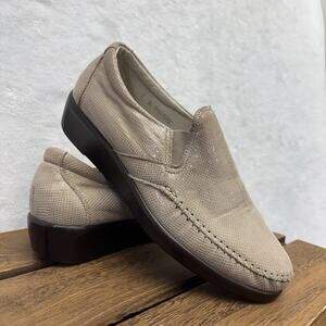 SAS Dream Leather Slip On Loafers Mushroom Snake Print Women’s Size 9W WIDE